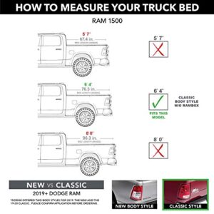 TruXedo TruXport Soft Roll Up Truck Bed Tonneau Cover | 246901 | Fits 2009 - 2018, 2019 - 2020 Classic Dodge Ram 1500, 2010-21 2500/3500 w/out RamBox 6' 4" Bed (76.3")