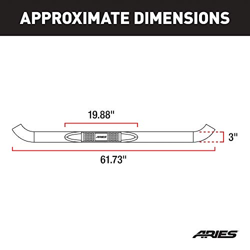 ARIES 203035 3-Inch Round Black Steel Nerf Bars, No-Drill, Select Ford Ranger