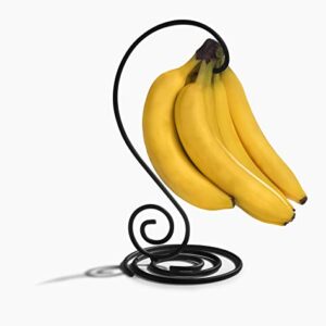 Spectrum Diversified Scroll Holder Traditional Hanger, Produce Saver Banana Holder & Timeless Décor, Kitchen Countertop Fruit Tree & Hanging Fresh Food Storage, Black