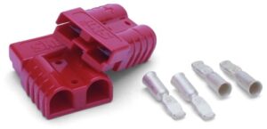 warn 22681 powersports atv quick connect winch power cable connector plugs, 1 pair , red