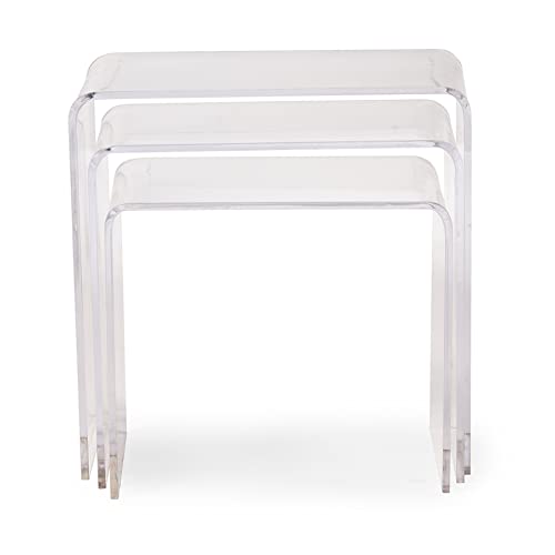 Baxton Studio Acrylic Nesting Tables, Clear