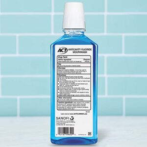 ACT Total Care Anticavity Fluoride Mouthwash 18 fl. oz. 3pk Kills Bad Breath Germs, Icy Clean Mint