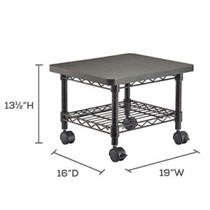 Safco Products Under Desk Printer/Fax Stand , Black Powder Coat Finish, Swivel Wheels for Mobility