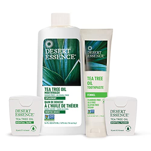 Desert Essence Tea Tree Oil Toothpaste - Fennel - 6.25 Oz - Refreshing Taste - Baking Soda - Pure Essential Oil - Sea Salt - Finest Natural Ingredients - Promotes Healthy Mouth