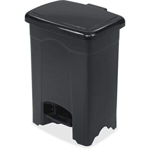 safco products 9710bl plastic step-on waste receptacle, 4-gallon, black