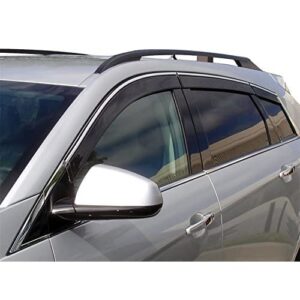 Auto Ventshade [AVS] Low Profile Ventvisor / Rain Guards | Smoke Color w/ Chrome Trim, 4 pc | 794011 | Fits 2009 - 2015 Nissan Maxima