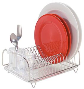 better houseware 3423 compact dish drainer set, stainless 12″ x 9″ x 5″