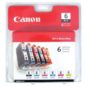 Canon BCI-6 6 Color Multi Pack Compatible to iP8500, iP6000D, i9900, i9100, i960, i950, i900D, S9000, S900, S830D, S820D, S820, S800, BJC 8200