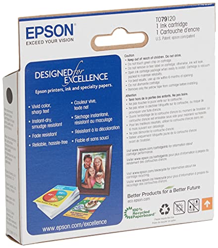 EPSON T079 Claria Hi-Definition -Ink Standard Capacity Black -Cartridge (T079120) for select Epson Artisan Photo Printers