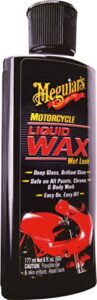 meguiar’s mc20206 motorcycle liquid wax wet look, 6 fluid ounces