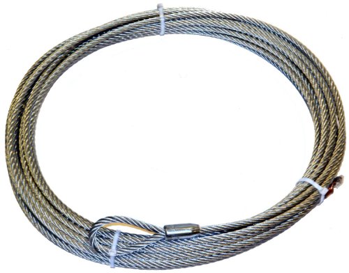 WARN 61950 Winch Accessory: Galvanized Aircraft Steel Cable Wire Rope, 7/16" Diameter x 90' Length, 16,500 lb Capacity