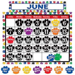teacher created resources colorful paw prints calendar set