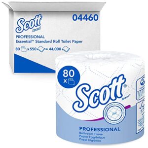 scott professional standard roll bathroom tissue (04460), 2-ply, white, 80 rolls / case, 550 sheets / roll, 44,000 sheets / case