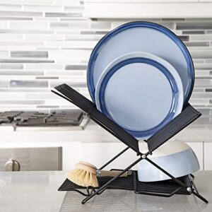 Better Houseware - #1489/E 1489 Large Folding Dish Rack, Black