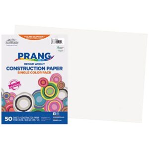 Prang (Formerly SunWorks) Construction Paper, White, 12" x 18", 50 Sheets