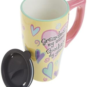 Spoontiques - Ceramic Travel Mugs - Grandma Cup - Hot or Cold Beverages - Gift for Coffee Lovers