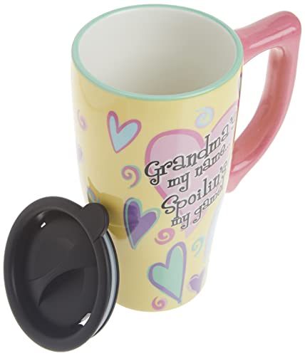 Spoontiques - Ceramic Travel Mugs - Grandma Cup - Hot or Cold Beverages - Gift for Coffee Lovers