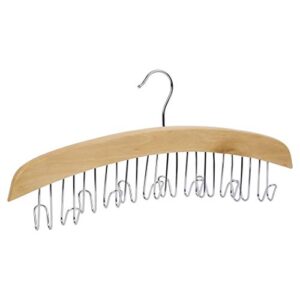 richards homewares wooden tie and belt hanger, holds upto 12, natural