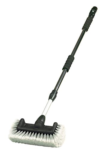 Carrand 93072 Flow-Thru 10" Quad Wash Brush with 71" Aluminum Extension Pole , black