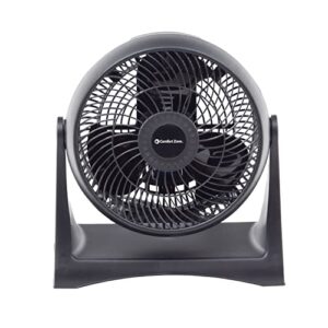 Comfort Zone CZHV8T 8” 3-Speed, Wall-Mountable Table Fan with 180-Degree Adjustable Tilt, Black