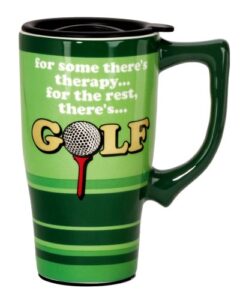 spoontiques – ceramic travel mugs – golf – travel cup – hot or cold beverages – gift for coffee lovers