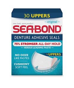 sea bond secure denture adhesive seals, original uppers, zinc free, all day hold, mess free, 30 count