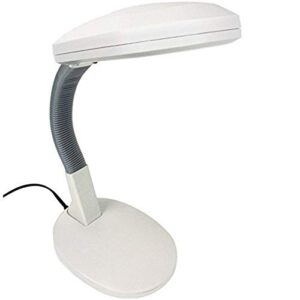 natural sunlight desk lamp, great for reading and crafting, adjustable gooseneck, home and office lamp by lavish home, white – 72-0813