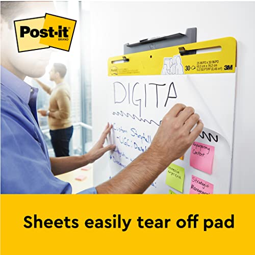 Post-it Easel Pad, 20 in x 23 in, White, 20 Sheets/Pad, 2 Pads/Pk, Mounts to surfaces with Command Strips included (566)