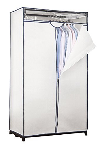 Simplify, Organizer, for Clothes and Accessories, Heavy Duty, Hanging Rod, Easy to Assemble in White 36" Wide Portable Closet