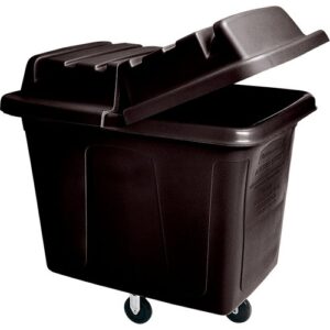 rubbermaid commercial products cube truck lid, heavy duty hinged lid waste transport, compatible with the cube truck