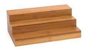 lipper international 8807 bamboo wood expandable 3-tier step shelf kitchen organizer, 12″ x 7-7/8″ x 4-1/4″
