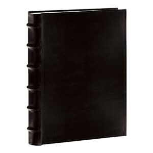 pioneer sewn bonded leather bookbound bi-directional photo album, holds 300 4×6″ photos, 3 per page. color: black.