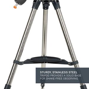 Celestron - AstroMaster 114EQ Newtonian Telescope - Reflector Telescope for Beginners - Fully-Coated Glass Optics - Adjustable-Height Tripod - Bonus Astronomy Software Package