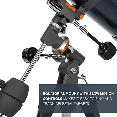 Celestron - AstroMaster 114EQ Newtonian Telescope - Reflector Telescope for Beginners - Fully-Coated Glass Optics - Adjustable-Height Tripod - Bonus Astronomy Software Package