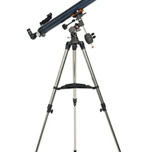 Celestron - AstroMaster 70EQ Refractor Telescope – Refractor Telescope for Beginners - Fully-Coated Glass Optics - Adjustable-Height Tripod - BONUS Astronomy Software Package