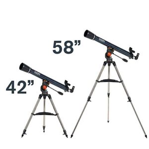 Celestron - AstroMaster 70AZ Telescope - Refractor Telescope - Fully Coated Glass Optics - Adjustable Height Tripod – Bonus Astronomy Software Package
