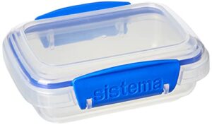 sistema klip it rectangular collection food storage container, 6.7 oz./0.2 l, clear/blue