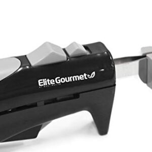 Elite Cuisine EK-570B Electric Knife with 2 Serrated Blades and Easy Eject, Black (Stainless Steel)