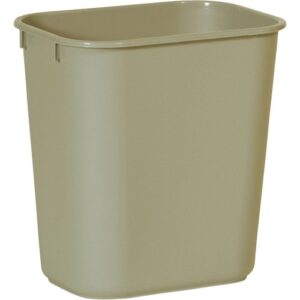 rubbermaid commercial fg295500beig plastic receptacle wastebasket, beige