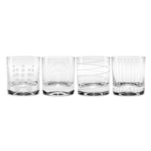 mikasa, double old fashioned glass, clear clear, set of 4