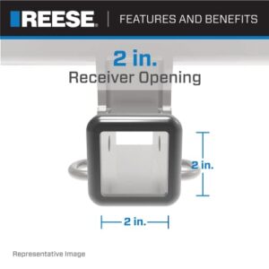 Reese 37084 Class III Custom-Fit Hitch with 2" Square Receiver opening, includes Hitch Plug Cover , Black