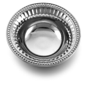 wilton armetale flutes and pearls dipping bowl, round, 6-inch