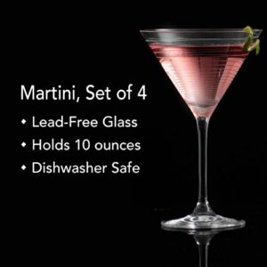 Mikasa Cheers Martini Glass, 10-Ounce, Set of 4