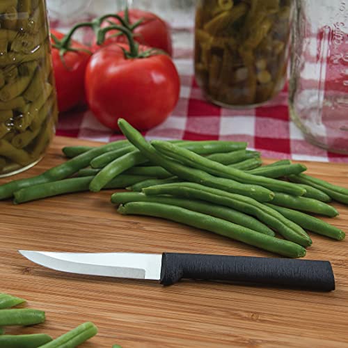 Rada Cutlery Heavy Duty Paring Knife –Stainless Steel Blade With Stainless Steel Black Resin Handle, 7-1/8 Inches