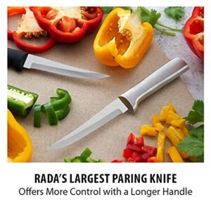 Rada Cutlery Super Parer Paring Knife Stainless Steel Resin Made in the USA, 8-3/8 Inches, Black Handle