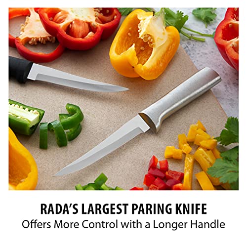 Rada Cutlery Super Parer Paring Knife Stainless Steel Resin Made in the USA, 8-3/8 Inches, Black Handle