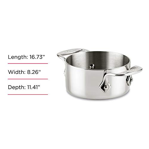 All-Clad 59914 Stainless Steel Dishwasher Safe 0.5-Quart Soup / Souffle Ramekins Cookware Set, 2-Piece, Silver