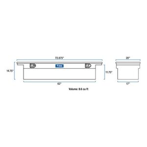 UWS TBS-72-LP Single Lid Low Profile Aluminum Toolbox with Beveled Insulated Lid