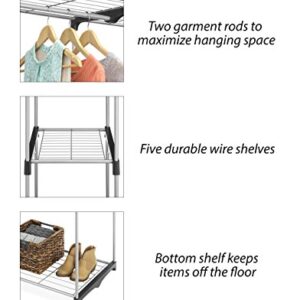 Whitmor Double Rod Freestanding Closet Organizer