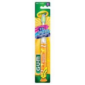 gum – 202rk crayola timer light toothbrush (single toothbrush) soft bristle, packaging may vary